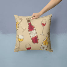 Load image into Gallery viewer, Red and White Wine Throw Pillow - 14x14 Decorative Pillow – Art for Your Home &amp; Patio BB5196PW1414