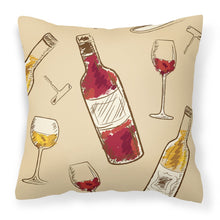Load image into Gallery viewer, Red and White Wine Fabric Decorative Pillow BB5196PW1818