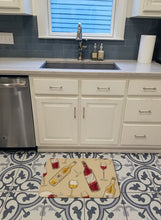 Load image into Gallery viewer, Red and White Wine Machine Washable Memory Foam Mat BB5196RUG