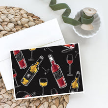 Load image into Gallery viewer, Red and White Wine on Black Greeting Cards -  Blank Note Cards – 8-Pack of Artist-Designed Cards with Envelopes