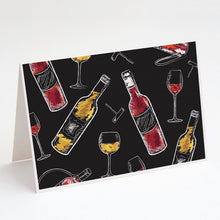 Load image into Gallery viewer, Red and White Wine on Black Greeting Cards -  Blank Note Cards – 8-Pack of Artist-Designed Cards with Envelopes