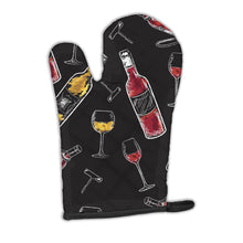 Load image into Gallery viewer, Red and White Wine on Black Oven Mitt BB5197OVMT