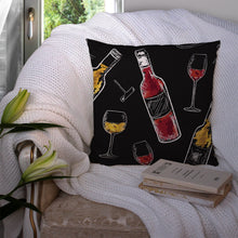 Load image into Gallery viewer, Red and White Wine on Black Throw Pillow - 14x14 Decorative Pillow – Art for Your Home &amp; Patio BB5197PW1414