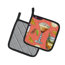 Load image into Gallery viewer, Drinks and Cocktails Salmon Pot Holders - Set of 2 - Heat-Resistant Kitchen Essentials BB5201PTHD