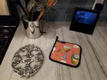 Load image into Gallery viewer, Drinks and Cocktails Salmon Pot Holders - Set of 2 - Heat-Resistant Kitchen Essentials BB5201PTHD