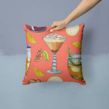 Load image into Gallery viewer, Drinks and Cocktails Salmon Throw Pillow - 14x14 Decorative Pillow – Art for Your Home &amp; Patio BB5201PW1414