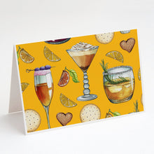 Load image into Gallery viewer, Drinks and Cocktails Gold Greeting Cards -  Blank Note Cards – 8-Pack of Artist-Designed Cards with Envelopes