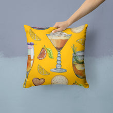 Load image into Gallery viewer, Drinks and Cocktails Gold Throw Pillow - 14x14 Decorative Pillow – Art for Your Home &amp; Patio BB5202PW1414