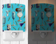 Load image into Gallery viewer, Drinks and Cocktails Blue Ceramic Night Light BB5203CNL