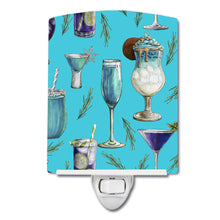 Load image into Gallery viewer, Drinks and Cocktails Blue Ceramic Night Light BB5203CNL
