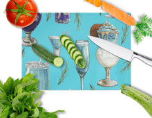 Load image into Gallery viewer, Drinks and Cocktails Blue Glass Cutting Boards – Durable, Decorative Kitchen Art Large BB5203LCB