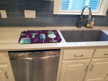 Load image into Gallery viewer, Drinks and Cocktails Purple Dish Drying Mat – Absorbent, Artistic Kitchen Essentials BB5204DDM