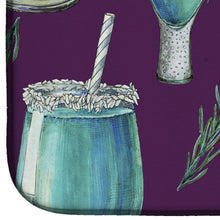 Load image into Gallery viewer, Drinks and Cocktails Purple Dish Drying Mat – Absorbent, Artistic Kitchen Essentials BB5204DDM