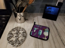 Load image into Gallery viewer, Drinks and Cocktails Purple Pot Holders - Set of 2 - Heat-Resistant Kitchen Essentials BB5204PTHD