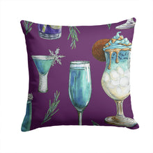 Load image into Gallery viewer, Drinks and Cocktails Purple Throw Pillow - 14x14 Decorative Pillow – Art for Your Home &amp; Patio BB5204PW1414