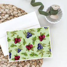 Load image into Gallery viewer, Berries in Green Greeting Cards -  Blank Note Cards – 8-Pack of Artist-Designed Cards with Envelopes