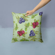 Load image into Gallery viewer, Berries in Green Throw Pillow - 14x14 Decorative Pillow – Art for Your Home &amp; Patio BB5208PW1414