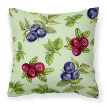 Load image into Gallery viewer, Berries in Green Fabric Decorative Pillow BB5208PW1818