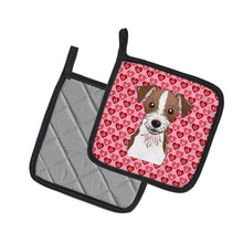 Load image into Gallery viewer, Jack Russell Terrier Hearts Pot Holders - Set of 2 - Heat-Resistant Kitchen Essentials BB5272PTHD