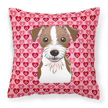 Load image into Gallery viewer, Jack Russell Terrier Hearts Fabric Decorative Pillow BB5272PW1818