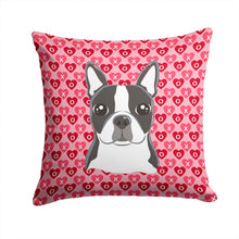 Load image into Gallery viewer, Boston Terrier Hearts Throw Pillow - 14x14 Decorative Pillow – Art for Your Home &amp; Patio BB5273PW1414