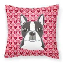 Load image into Gallery viewer, Boston Terrier Hearts Fabric Decorative Pillow BB5273PW1818