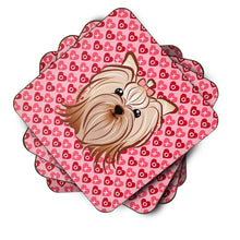 Load image into Gallery viewer, Yorkie Yorkishire Terrier Hearts Foam Coaster  BB5274FC