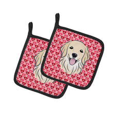 Load image into Gallery viewer, Golden Retriever Hearts Pot Holders - Set of 2 - Heat-Resistant Kitchen Essentials BB5275PTHD