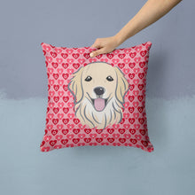Load image into Gallery viewer, Golden Retriever Hearts Throw Pillow - 14x14 Decorative Pillow – Art for Your Home &amp; Patio BB5275PW1414
