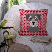 Load image into Gallery viewer, Schnauzer Hearts Throw Pillow - 14x14 Decorative Pillow – Art for Your Home &amp; Patio BB5276PW1414