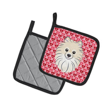 Load image into Gallery viewer, Pomeranian Hearts Pot Holders - Set of 2 - Heat-Resistant Kitchen Essentials BB5277PTHD