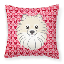 Load image into Gallery viewer, Pomeranian Hearts Fabric Decorative Pillow BB5277PW1818