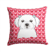 Load image into Gallery viewer, Maltese Hearts Throw Pillow - 14x14 Decorative Pillow – Art for Your Home &amp; Patio BB5278PW1414
