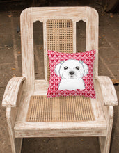 Load image into Gallery viewer, Maltese Hearts Fabric Decorative Pillow BB5278PW1818