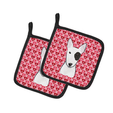 Load image into Gallery viewer, Bull Terrier Hearts Pot Holders - Set of 2 - Heat-Resistant Kitchen Essentials BB5279PTHD
