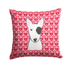 Load image into Gallery viewer, Bull Terrier Hearts Throw Pillow - 14x14 Decorative Pillow – Art for Your Home &amp; Patio BB5279PW1414