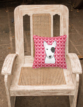 Load image into Gallery viewer, Bull Terrier Hearts Fabric Decorative Pillow BB5279PW1818