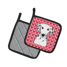 Load image into Gallery viewer, Dalmatian Hearts Pot Holders - Set of 2 - Heat-Resistant Kitchen Essentials BB5280PTHD