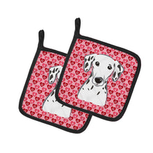 Load image into Gallery viewer, Dalmatian Hearts Pot Holders - Set of 2 - Heat-Resistant Kitchen Essentials BB5280PTHD