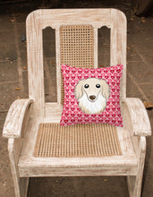 Load image into Gallery viewer, Longhair Creme Dachshund Hearts Fabric Decorative Pillow BB5282PW1818