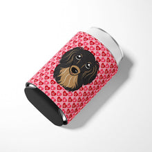 Load image into Gallery viewer, Longhair Black and Tan Dachshund Hearts Can or Bottle Hugger BB5283CC