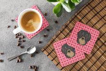 Load image into Gallery viewer, Longhair Black and Tan Dachshund Hearts Foam Coaster  BB5283FC