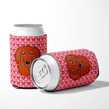 Load image into Gallery viewer, Longhair Red Dachshund Hearts Can or Bottle Hugger BB5284CC