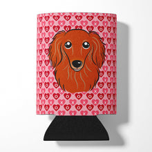 Load image into Gallery viewer, Longhair Red Dachshund Hearts Can or Bottle Hugger BB5284CC