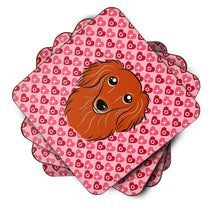 Load image into Gallery viewer, Longhair Red Dachshund Hearts Foam Coaster  BB5284FC