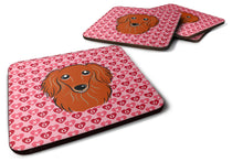 Load image into Gallery viewer, Longhair Red Dachshund Hearts Foam Coaster  BB5284FC