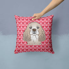 Load image into Gallery viewer, Cocker Spaniel Hearts Throw Pillow - 14x14 Decorative Pillow – Art for Your Home &amp; Patio BB5286PW1414