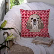 Load image into Gallery viewer, Cocker Spaniel Hearts Throw Pillow - 14x14 Decorative Pillow – Art for Your Home &amp; Patio BB5286PW1414