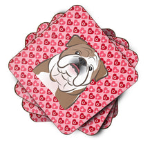 Load image into Gallery viewer, English Bulldog  Hearts Foam Coaster  BB5289FC