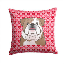 Load image into Gallery viewer, English Bulldog  Hearts Throw Pillow - 14x14 Decorative Pillow – Art for Your Home &amp; Patio BB5289PW1414